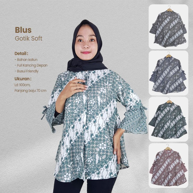 Blus Batik Lonceng Warna soft - Naira Batik