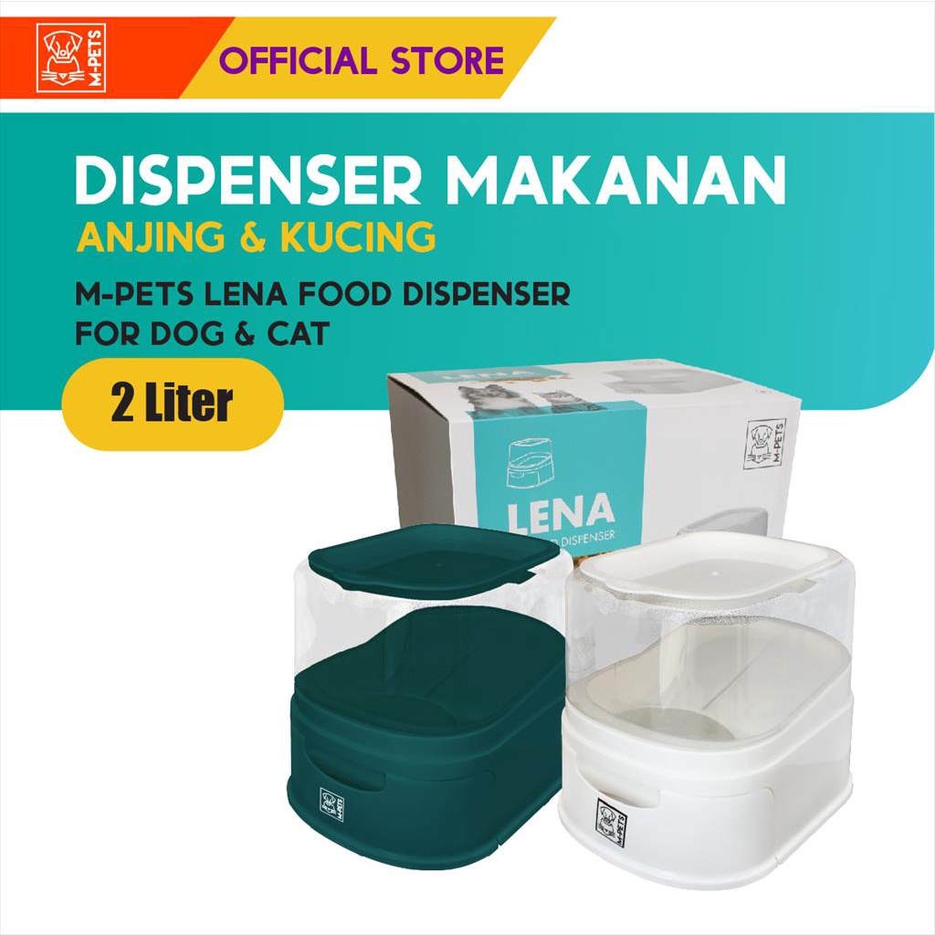 M-Pets Lena Food Dispenser 2 Liter / Tempat Makan Anjing Kucing