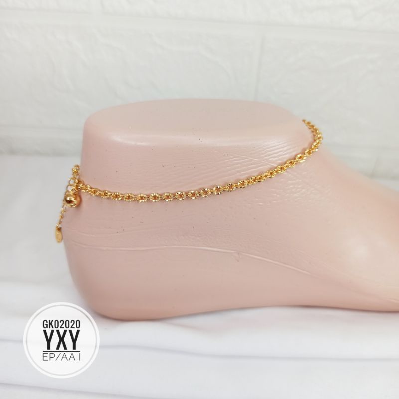 Gelang Kaki Yaxiya Rantai Nori Gold GK02020