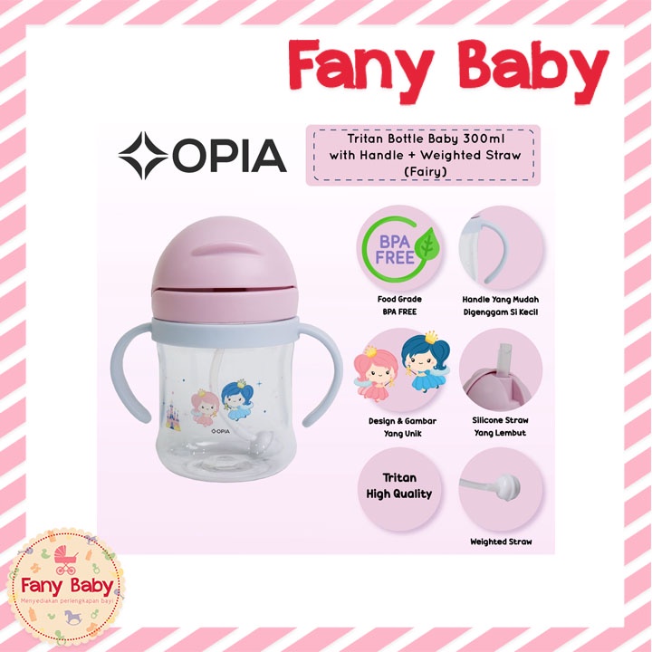 OPIA WEIGHTED STRAW HANDLE CURVE BOTTLE 300ML