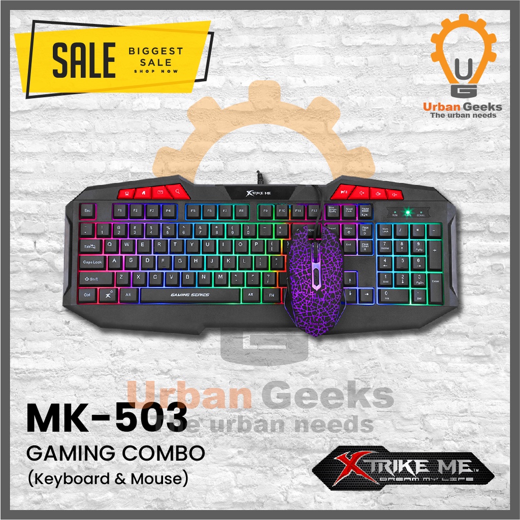 Keyboard Mouse Set 2 in 1 Paket Gaming Murah XTRIKE ME MK503