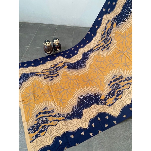 Kain Batik Solo katun motif abstrak kuning