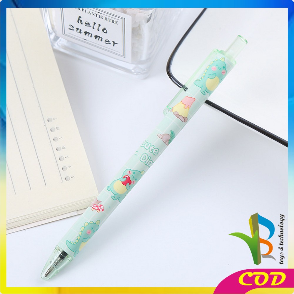 RB-A35 Pen Gel Mekanik Motif Cartoon Dinosaur / Pulpen Pelajar Dan Kantor Pena Lucu Motif Dino Imut