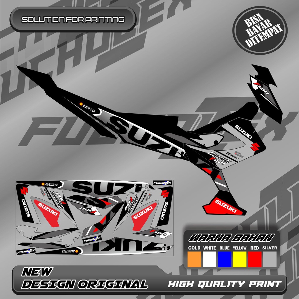 STRIPING VARIASI MOTOR SUZUKI SATRIA FU FL 2014-2015 SILPEL STICKER
