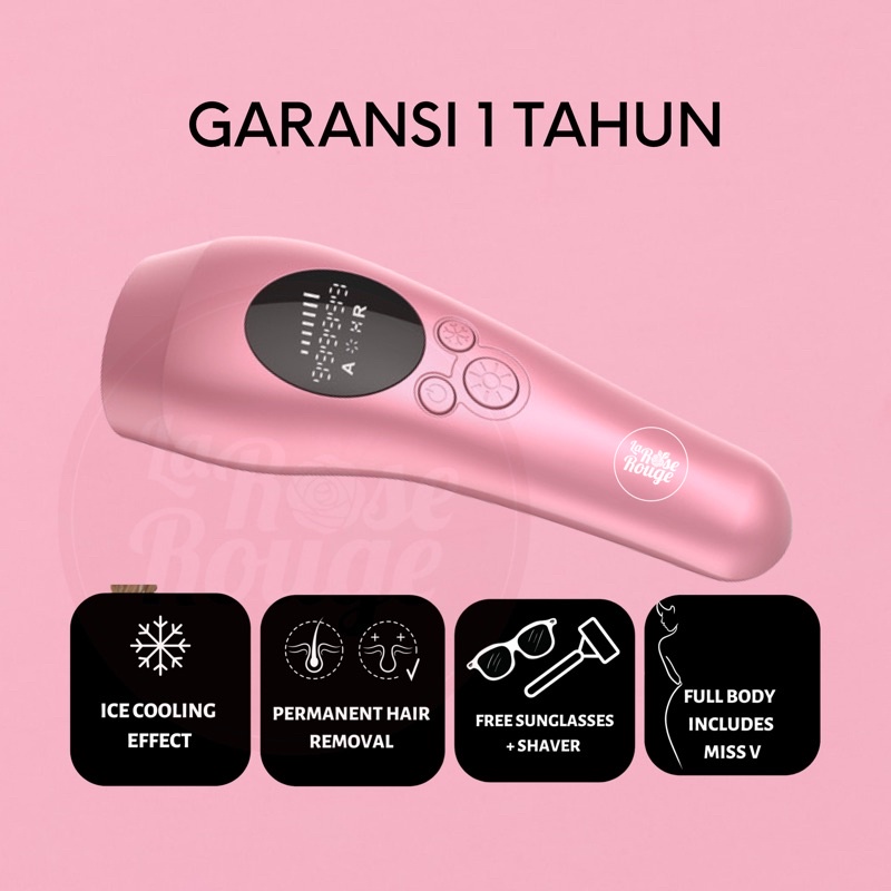 IPL PENGHILANG BULU KETIAK MISS V KAKI TANGAN PERMANEN DENGAN EFEK DINGIN ADA LCD(Pink Cold IPL)