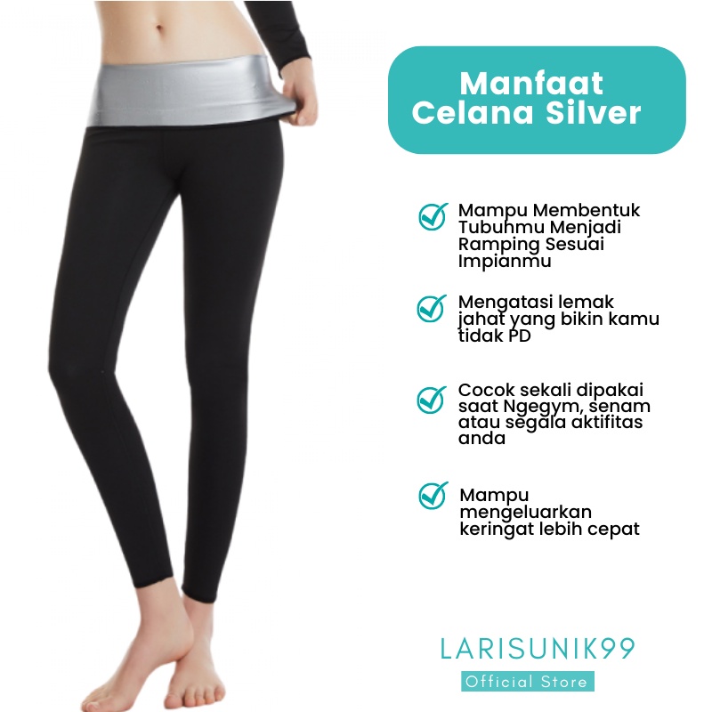 Celana Bawahan Leging Wanita Cewek Olahraga Lejing Laging Lajing  Sport Gym Fitness Workout Pembakar Lemak Paha dan Betis Original Pelangsing Manset Celana Olahraga Jumbo Full Silver Panjang Premium Import Original