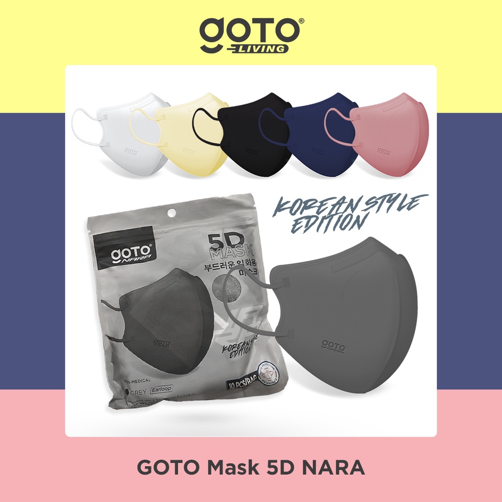 Goto Nara Masker Duckbill 5D Face Mask 4 Ply Earloop Kesehatan 4Ply