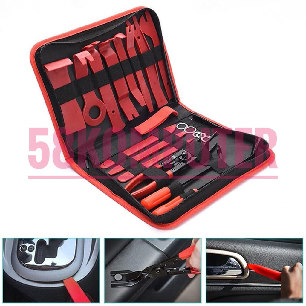 Alat Cungkil Dasboard Interior Mobil 434 in 1 Pembuka Baut Dasboard Interior Mobil Pengungkit Dasbor Interior Paket Lengkap Alat Reparasi Dashboard Audio Mobil Clip Panel Baut Rivet Mobil Universal