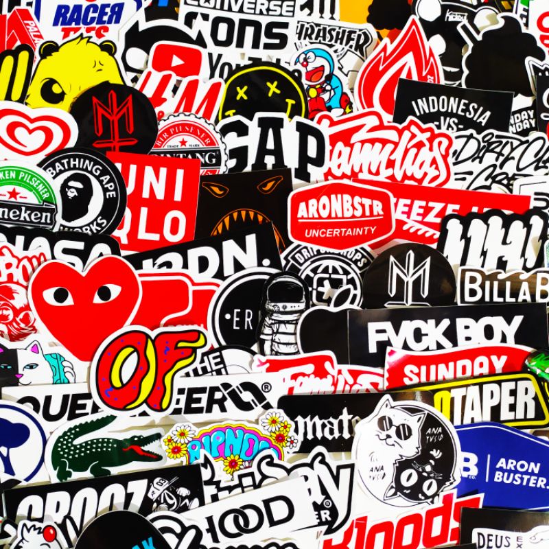 

Stiker Brand distro murah graftac band metal grafiti anti air random sticker striping