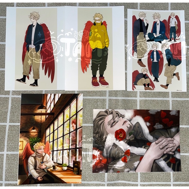 postcard hawks my hero academia keigo takami mha bnha