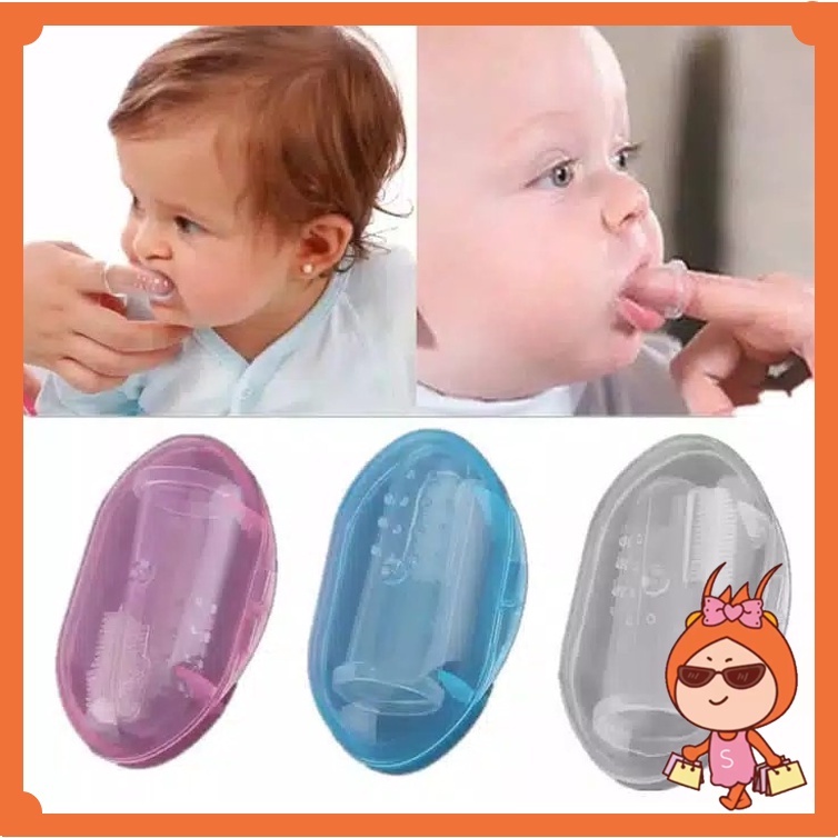 Reseller Welcome - 5607 Sikat Gigi Jari / Sikat Gigi Bayi Silikon  Dengan Kotak / Finger Toothbrush 