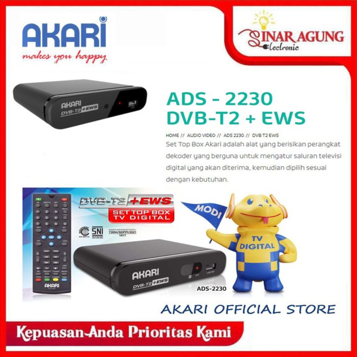 AKARI SET TOP BOX DVB-T2 DIGITAL ADS-2230 ADS2230 - ORIGINAL