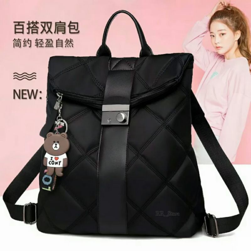 New Arrival_Tas Ransel Wanita Nilon_Backpack Kerja Kuliah_Tas Wanita