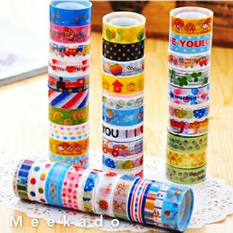 

10PCS Isolasi Motif Fanci Tape Isolasi Kado Selotip