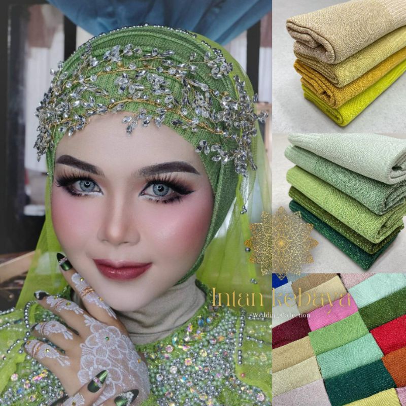 Kerudung Pashmina Glitter Premium | Pasmina Hijab Pengantin Gliter Rajut Bahan Tebal Berkualitas Pli