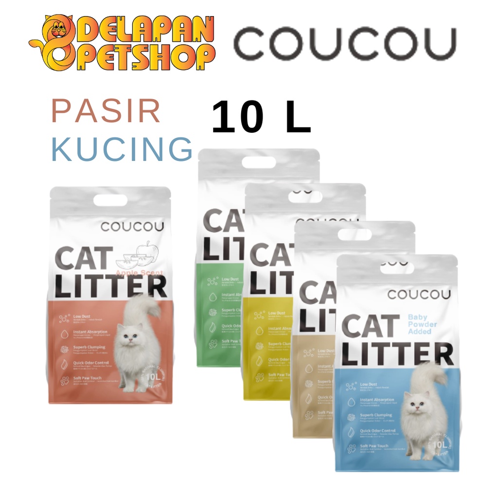 COUCOU Super Premium Cat Litter 10 Liter / Pasir Kucing Gumpal Wangi