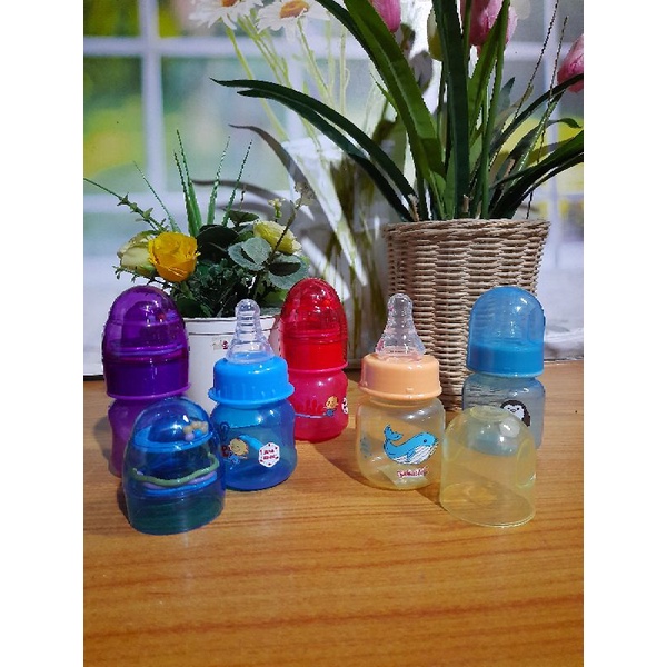 Botol Dot Minum Susu Anak Bayi Volume 50 60 ml Newborn 0 6 Bulan Mini Kecil Motif Karakter Lucu Gemo