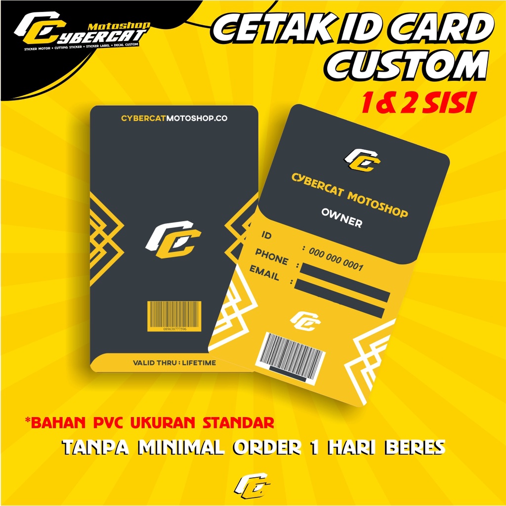 

CETAK ID CARD CUSTOM SATUAN KARTU MEMBER KARTU ANGGOTA MEMBER CARD BAHAN PVC