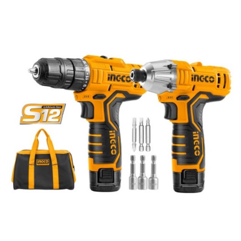 Mesin Bor Impact Driver Cordless Combo 12V INGCO CKLI1201