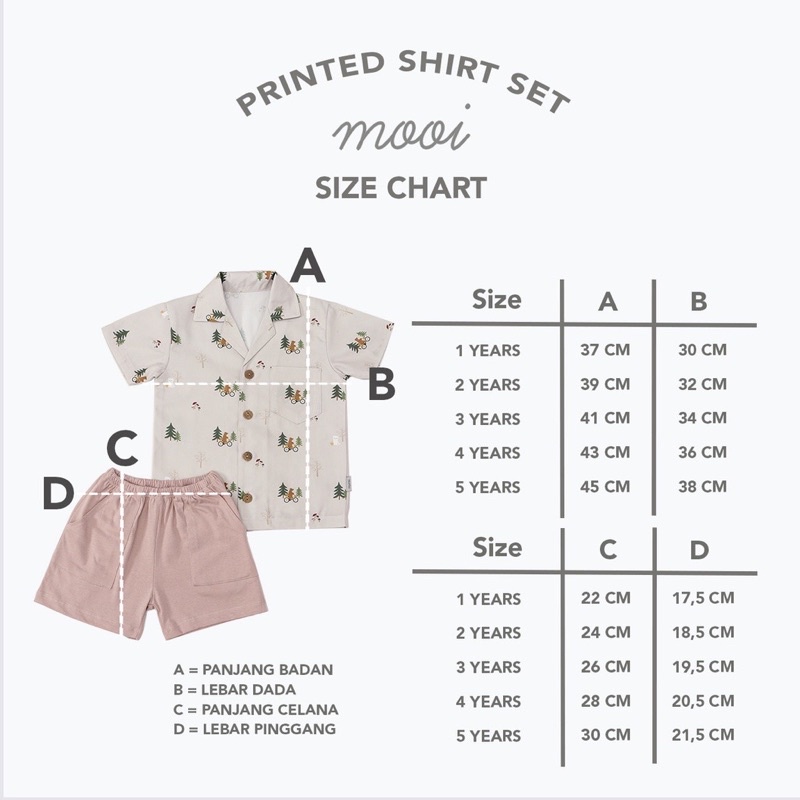 MOOI PRINTED SHIRT SET - Mooi Setelan Anak Laki-laki Kemeja Anak Printed Shirt Set