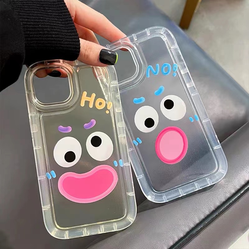 Soft Case Silikon TPU Transparan Motif Wajah Lucu Untuk IPhone 14 11 13 12 Pro XS Max 6 6S 7 8 Plus X XR