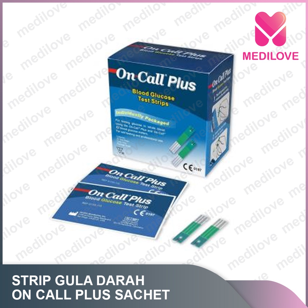 Strip on call plus gula darah / On Call Plus Glucose Strip Isi 25/ ONCALL PLUS  / GLUCOSE / on call 