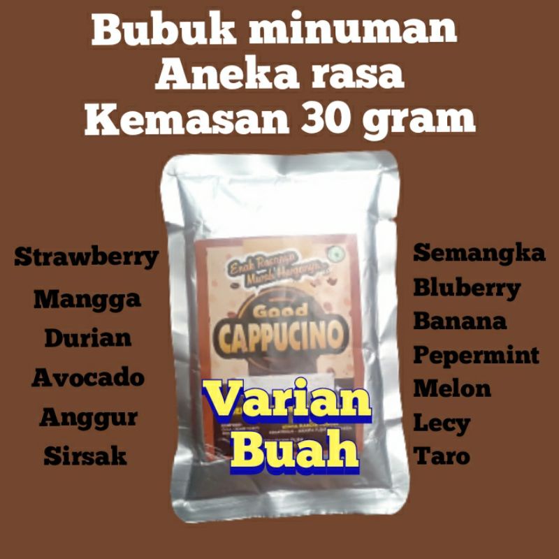 

Bubuk Minuman Kekinian Aneka Rasa Buah kemasan praktis 30 gram