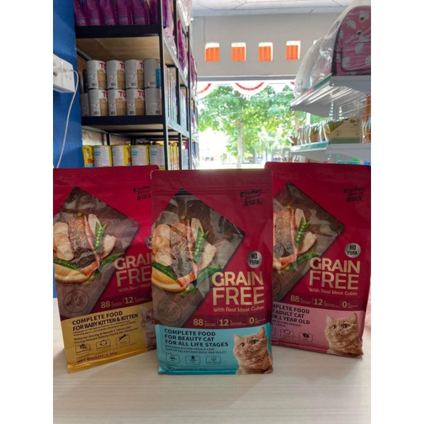 Makanan Kucing Kitchen Flavour Grainfree Adult CatFood 1,5KG Freshpack / Makanan Kucing KF Grainfree Adult CatFood 1,5KG