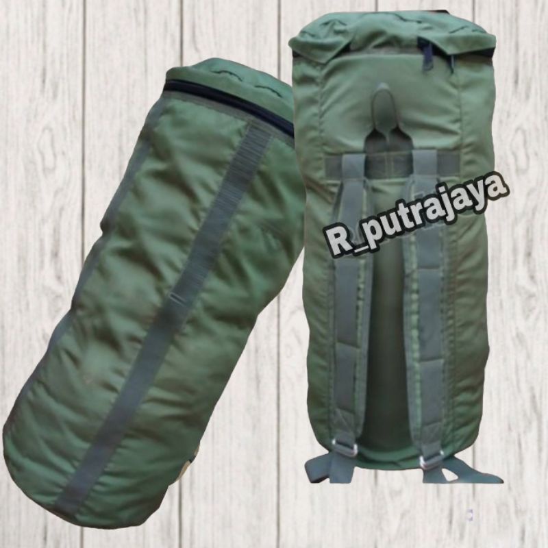 TAS PUNGGUNG JUMBO ARMY/tas kapsul DUFFLE BAG HIJAU ARMY/tas pulsak kapsul TNI / penyesak /outdoor