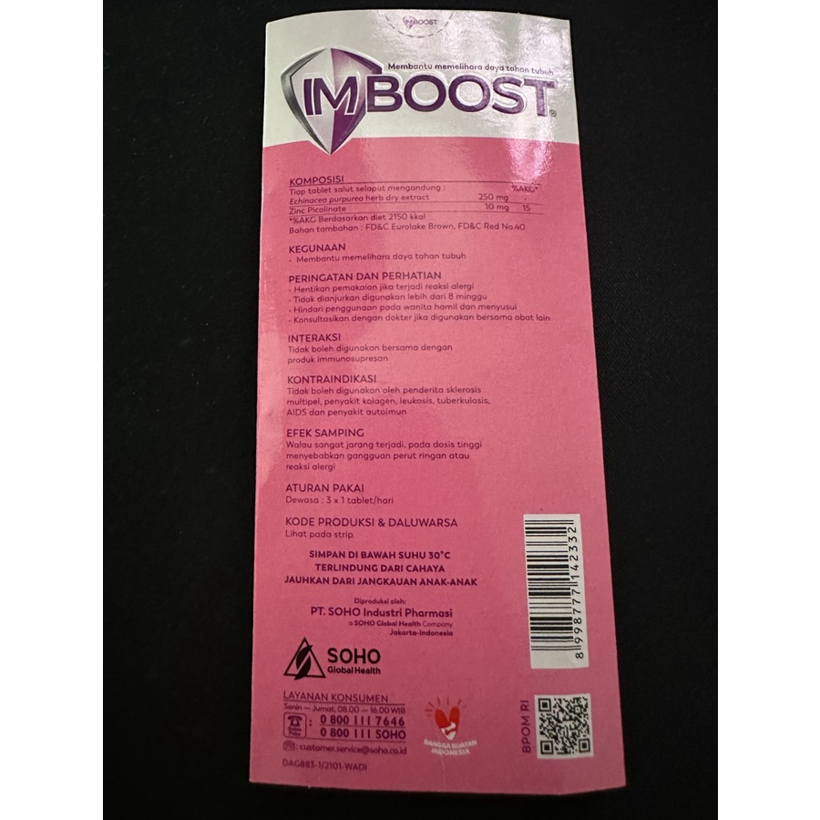 Imboost tablet 1 lembar