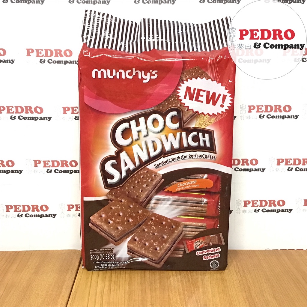 

Munchys choc sandwich chocolate 300 gr - biskuit krim rasa coklat