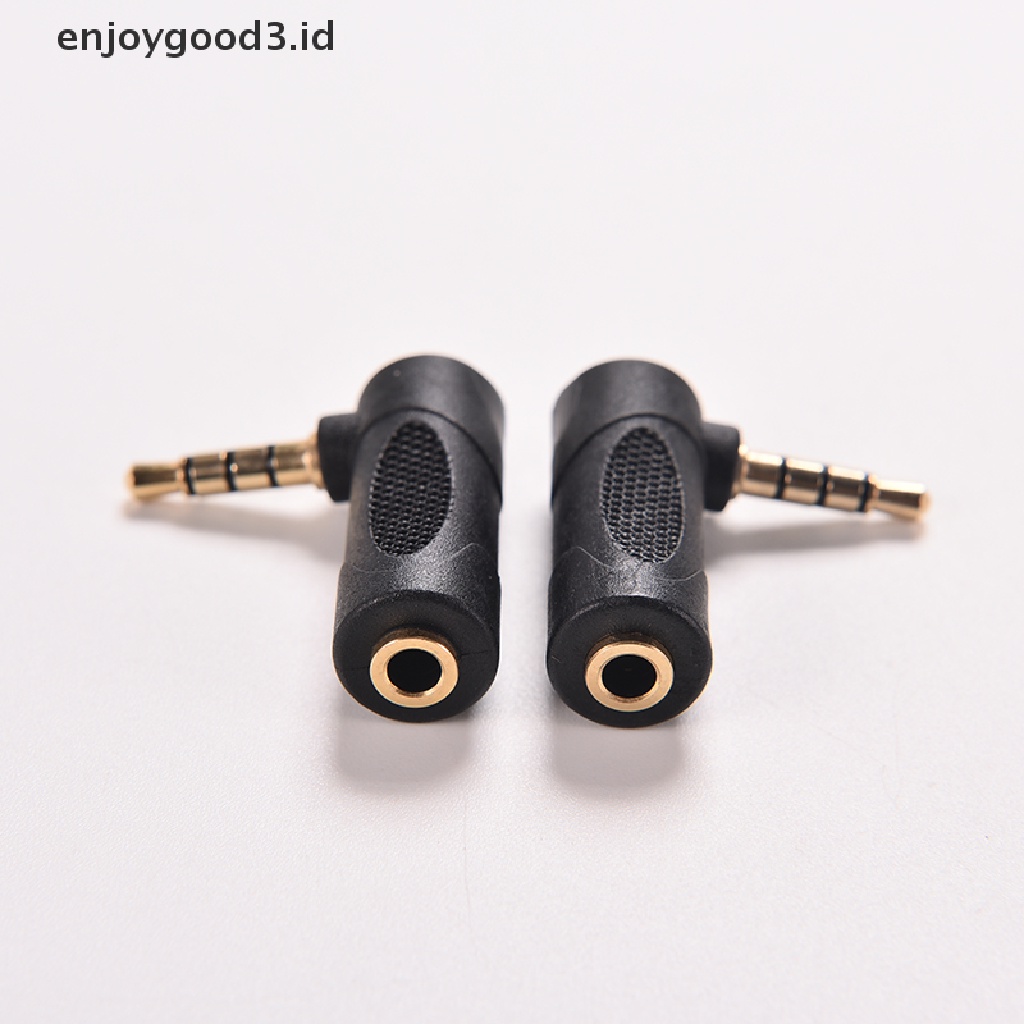 ^ Rready Stock ^ 90 Kabel Adapter Jack Audio 3.5mm°Adapter Konverter Plug Audio Stereo Male Ke Female Sudut Kanan