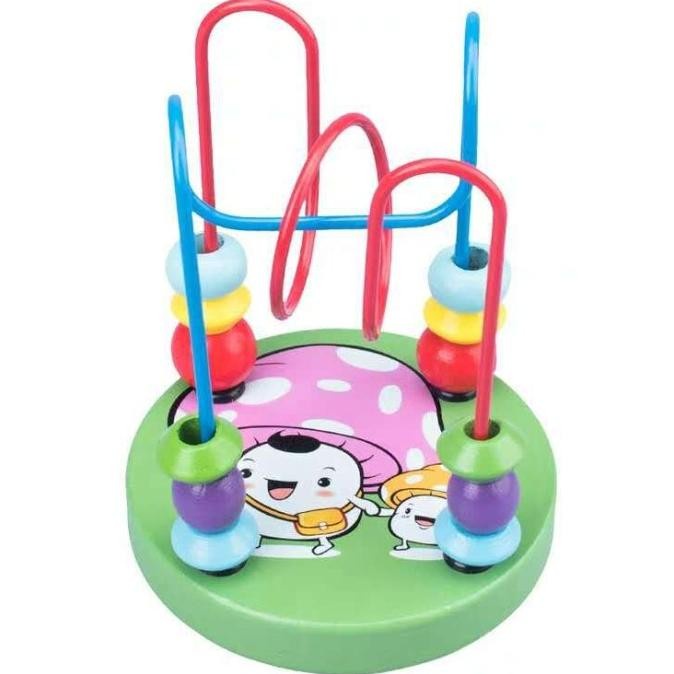 Mini Round Beads Wire Maze Game / Mainan Alur Kawat Kecil / Alat Hitung Random