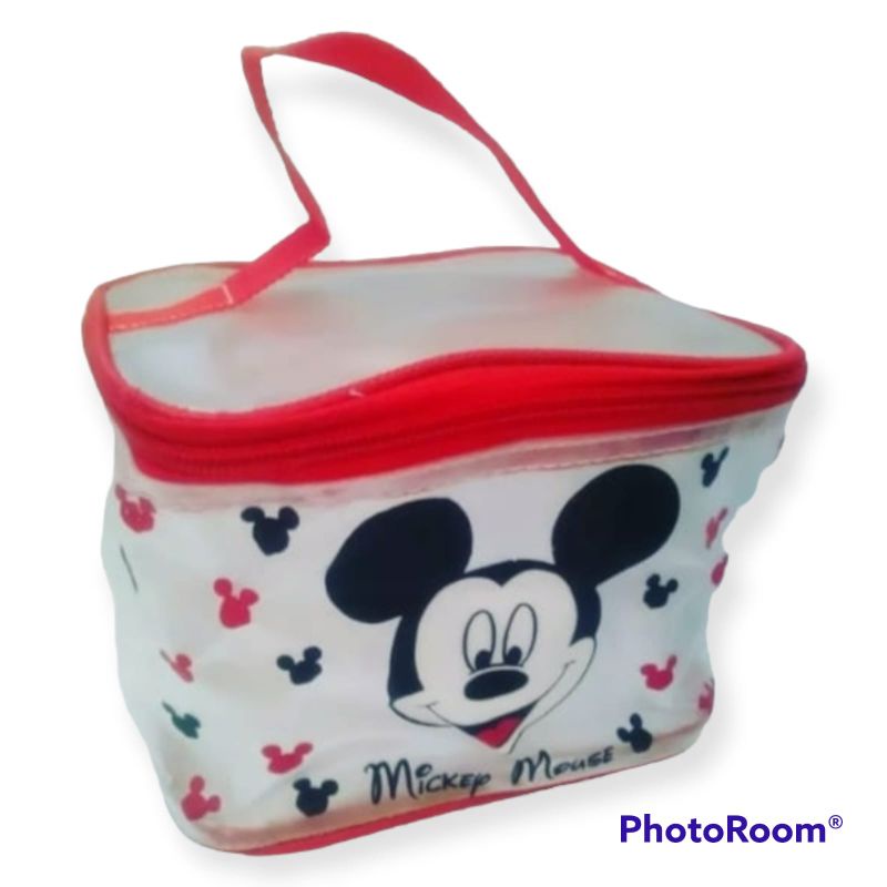 Washbag Tas Kosmetik Plastik Mika Transfaran Ukuran 17x13x12