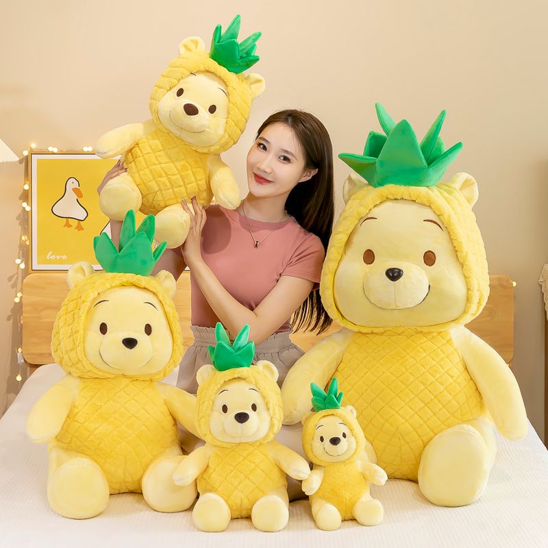 Lembut Cuddly Pineapple The Pooh Bear Mainan Mewah Kuning Xmas Anak Hadiah