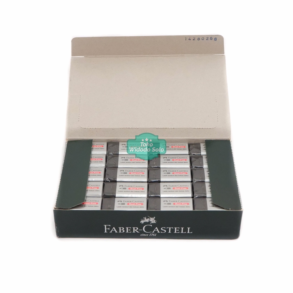 

1 BOX (ISI 40) Penghapus Faber Castell Kecil Hitam Setip Dust Free 2B