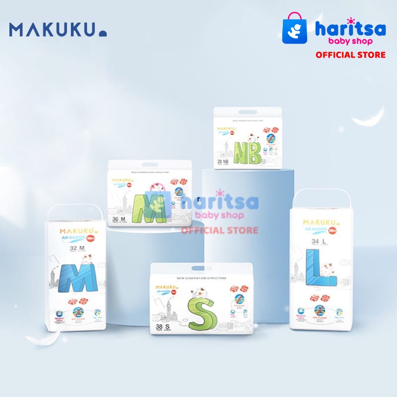 Popok Bayi Pant Makuku Sap Diapers Tape Slim Comfort S38 | M36 | L34 | Pants L34 | XL32 Premium Popok Newborn Pospak Popok celana Popok Premium Anti Gumpal