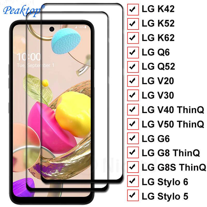 3pcs Pelindung Layar Tempered Glass Untuk LG G6 G8 G8s V35 V30 V40 V50 ThinQ ThinQ K40s K42 K52 K62 Q52 V20 W30 Stylo 6