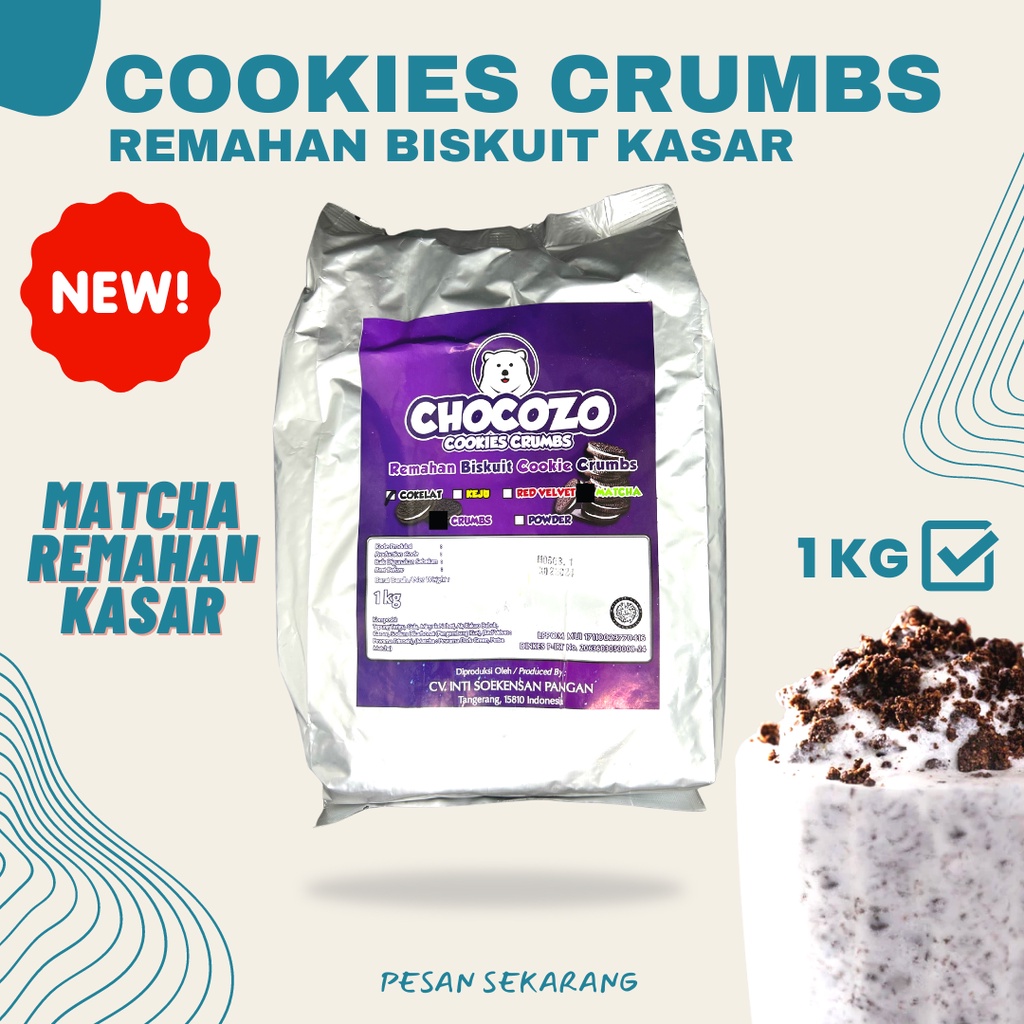 CHOCOZO Cookie Crumbs / Remahan Biskuit Kasar / Remahan Cookies Cream