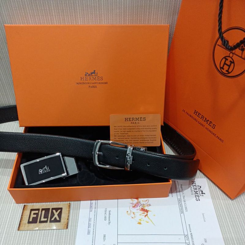 Ikat pinggang / belt pria complete set with box premium + paperbag