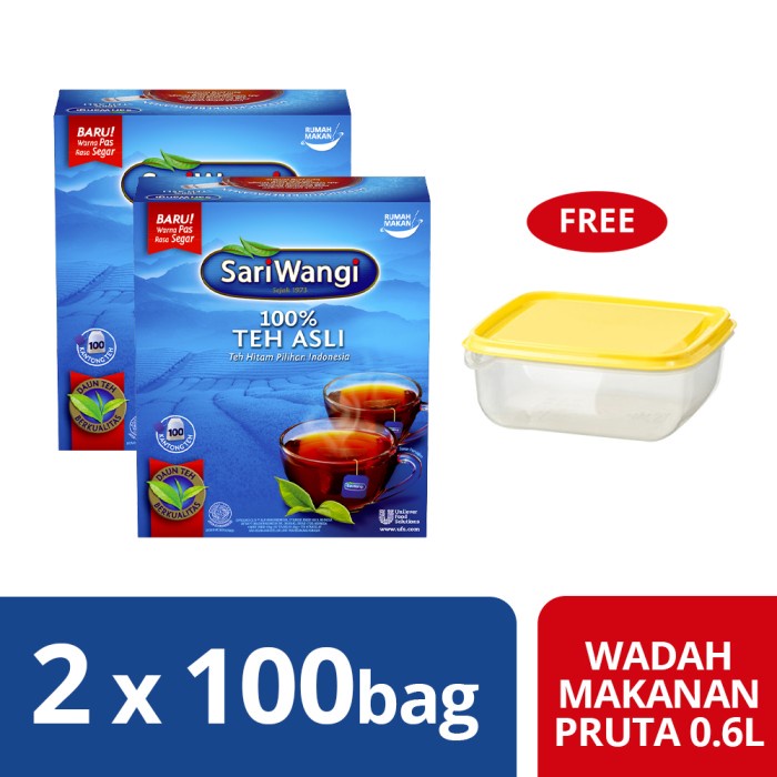 

TERMURAH Sariwangi Asli Tea Bag 100 Twinpack Free Food Container /TEH DIET/TEH PELANGSING/TEH