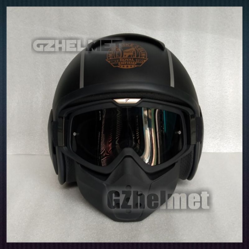 helm shark raw custom royal enfield matte