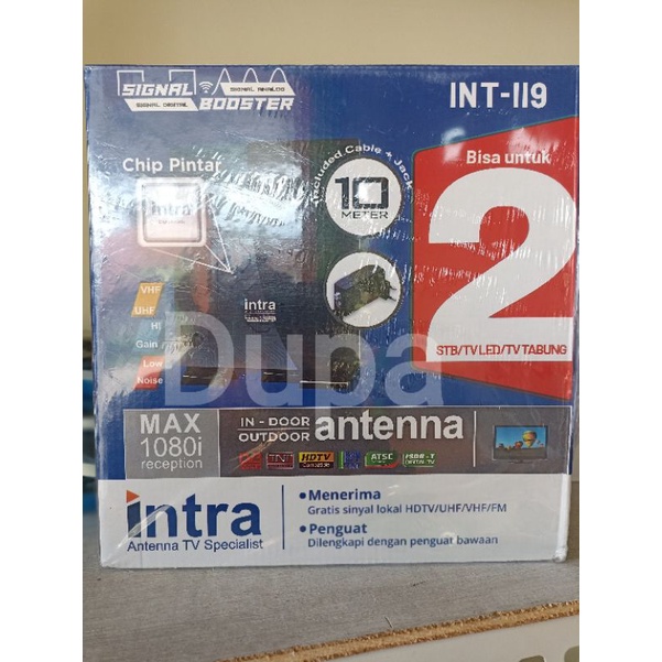 Antena TV Intra INT 119 Indoor Outdoor free kabel 10 meter