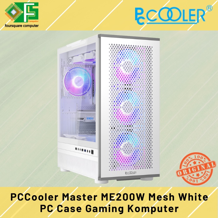 PCCooler Master ME200W Mesh White | PC Casing Komputer Gaming Putih ATX