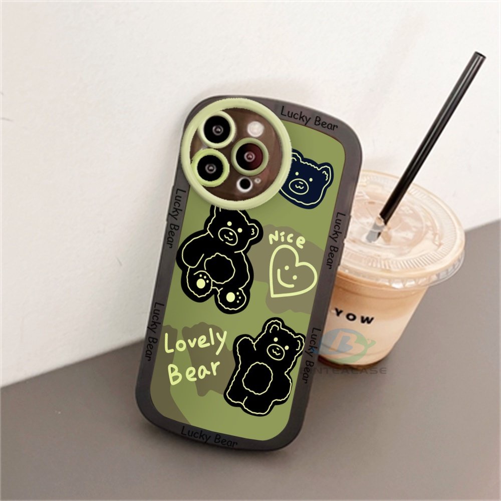 Soft Case Bahan TPU Desain Beruang Matcha Untuk OPPO A77S A57 2022 A15 A16 A16K A54 A53 A12 A5S A7 A3S A31 A52 A83 A92 A37 F9 A1K F1s