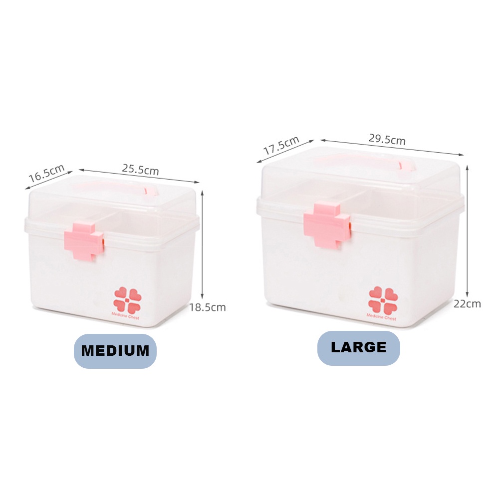 Kotak Obat Tempat Penyimpanan P3K First Aid Medicine Box Organizer - KO004