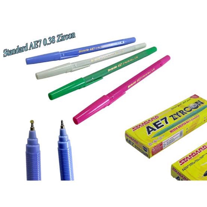 Pulpen warna hitam AE7 zycron standard