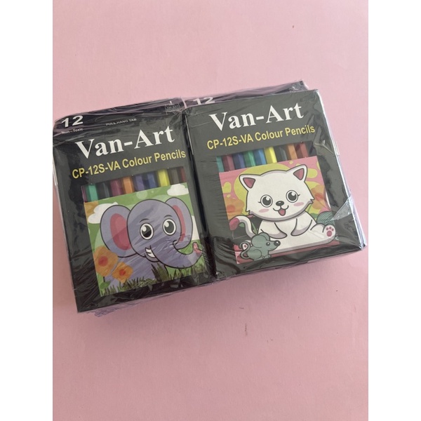 

[ 1 GROSS / 12 LUSIN] Pensil Warna Pendek Van-Art , Pencil Warna Pendek