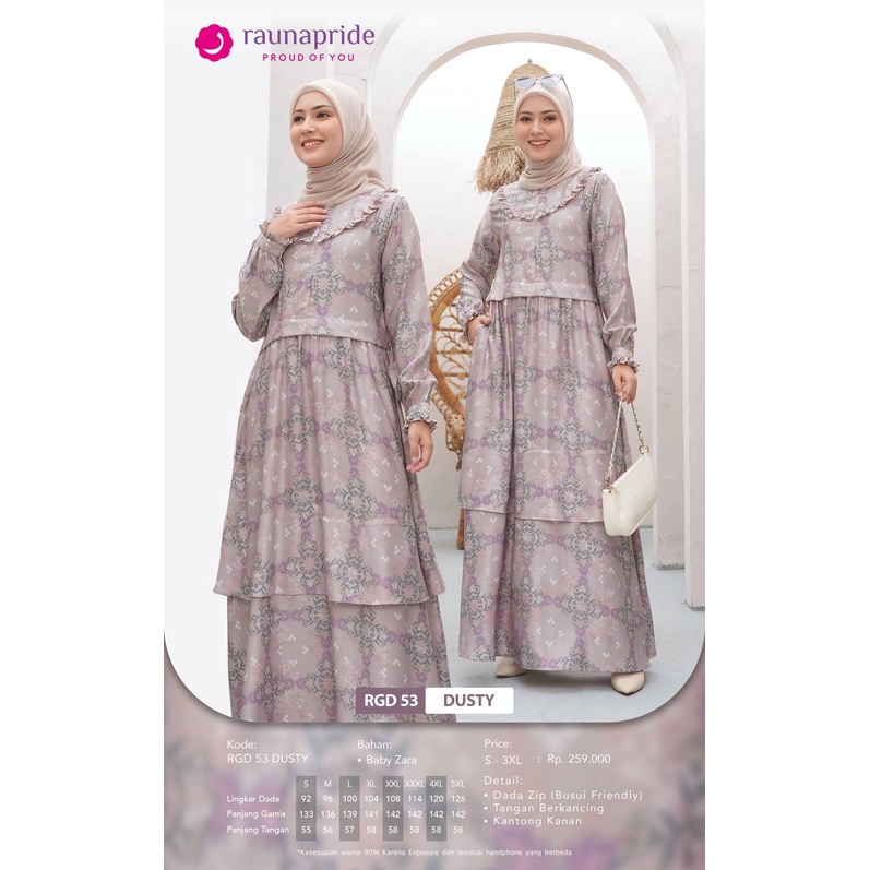 Baju Gamis Wanita  Muslimah / Rauna GD-53 5 Warna / Fashion Muslim