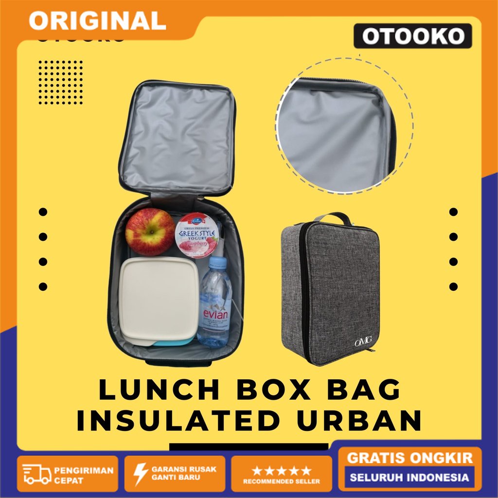 Lunch box bag Urban anti panas dingin Urban Set kotak cover makan